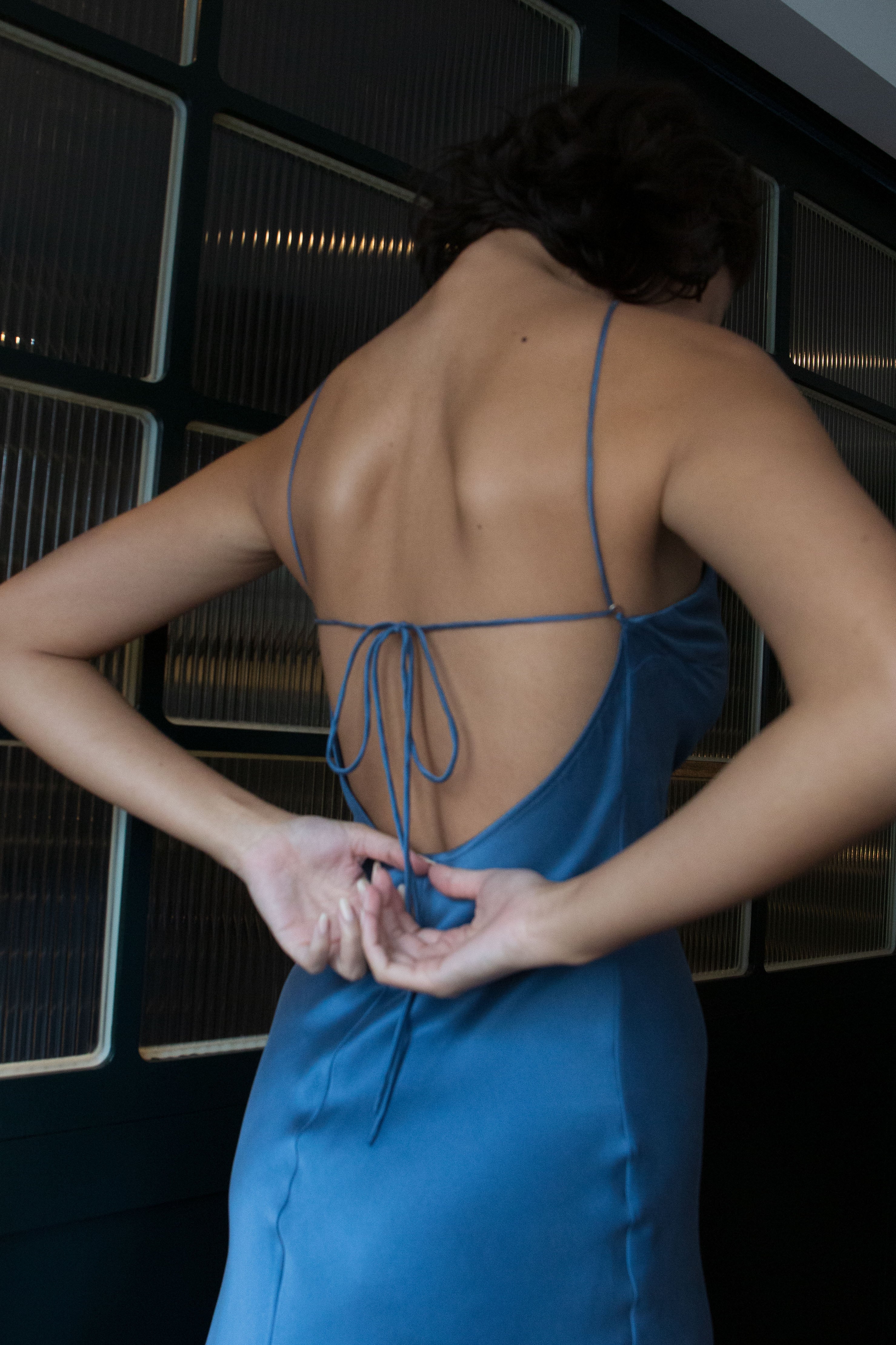 Essentials | The Carolyn | Silk Slip Dress in Black — REFINE