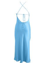 Load image into Gallery viewer, Anaphe Backless Dress 00&#39;s Backless Silk Halter Dress - Cornflower Blue
