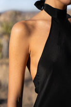 Load image into Gallery viewer, Anaphe Backless Dress Mini Halter Dress Crepe Silk - Classic Black
