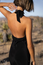 Load image into Gallery viewer, Anaphe Backless Dress Mini Halter Dress Crepe Silk - Classic Black
