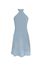 Load image into Gallery viewer, Anaphe Backless Dress Mini Halter Dress Crepe Silk - Smoke Blue
