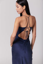 Load image into Gallery viewer, Anaphe Backless Dress Nova Dress Silk Open Back Slip - French Navy blue
