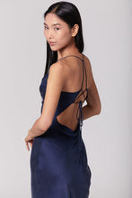 Load image into Gallery viewer, Anaphe Backless Dress Nova Dress Silk Open Back Slip - French Navy blue
