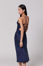 Load image into Gallery viewer, Anaphe Backless Dress Nova Dress Silk Open Back Slip - French Navy blue
