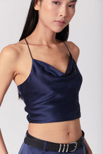 Load image into Gallery viewer, Anaphe Camisole Hera Cross Open Back Cowl Camisole - French Navy
