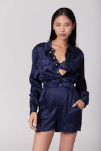 Load image into Gallery viewer, Anaphe Jumpsuit Utility Silk Romper Jumpsuit Short - French Navy Blue
