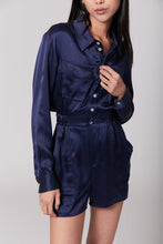 Load image into Gallery viewer, Anaphe Jumpsuit XS (UK8) Utility Silk Romper Jumpsuit Short - French Navy Blue
