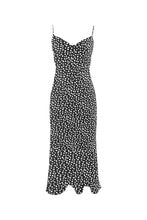 Load image into Gallery viewer, Anaphe Long Cowl Dress Silhouette Silk Cowl Slip Dress -Reverse Polka Dot
