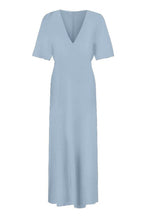 Load image into Gallery viewer, Anaphe Long Dress Mira Crepe Silk Bias Cut Dress - Smoke Blue
