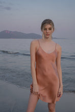 Load image into Gallery viewer, Anaphe Mini Silk Slip Dress Vintage Rose
