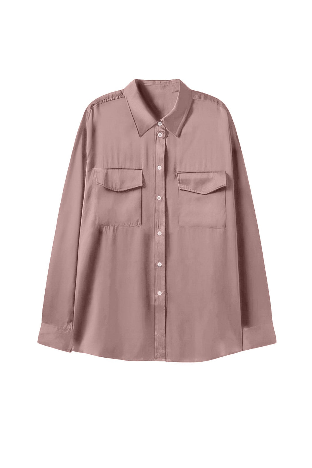 Anaphe Shirts & Tops Boyfriend Silk Utility Shirt - Antique Rose