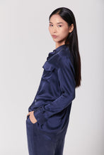 Load image into Gallery viewer, Anaphe Shirts &amp; Tops Boyfriend Silk Utility Shirt - French Navy Blue
