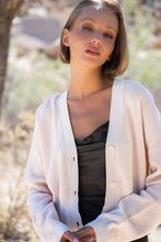 Load image into Gallery viewer, Anaphe Shirts &amp; Tops Fine Knit Silk Cotton Cropped Cardigan - Nude Peach
