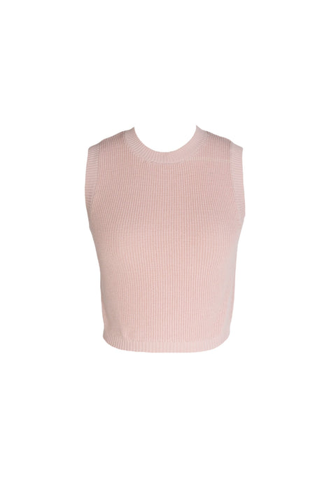 Anaphe Shirts & Tops Medium Knit Crop Top - Rose Pink (55% Silk 45% Organic Cotton)